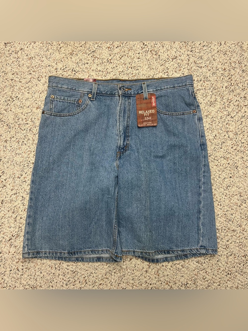 Levi's 550 Jean Shorts Men's 36 Blue Denim 10" Inseam Jorts Relaxed Fit NWT
